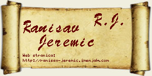Ranisav Jeremić vizit kartica